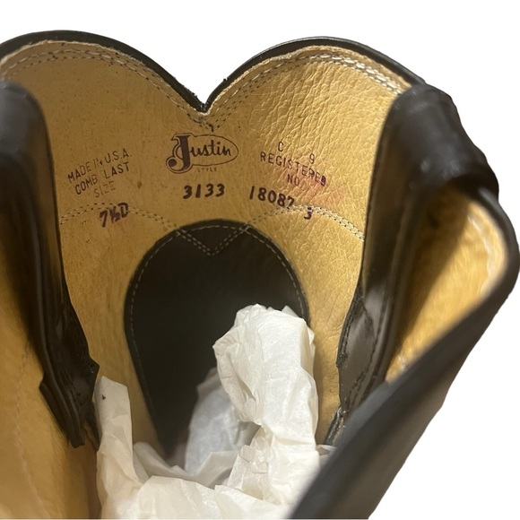 JUSTIN BOOTS Jackson 10" Roper Boot in Black Size 7.5 — CLOSET STAPLE!!! - Picture 3 of 7